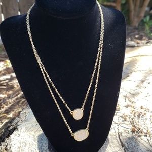 Signed Loft Cut Crystal Necklace Gold tone